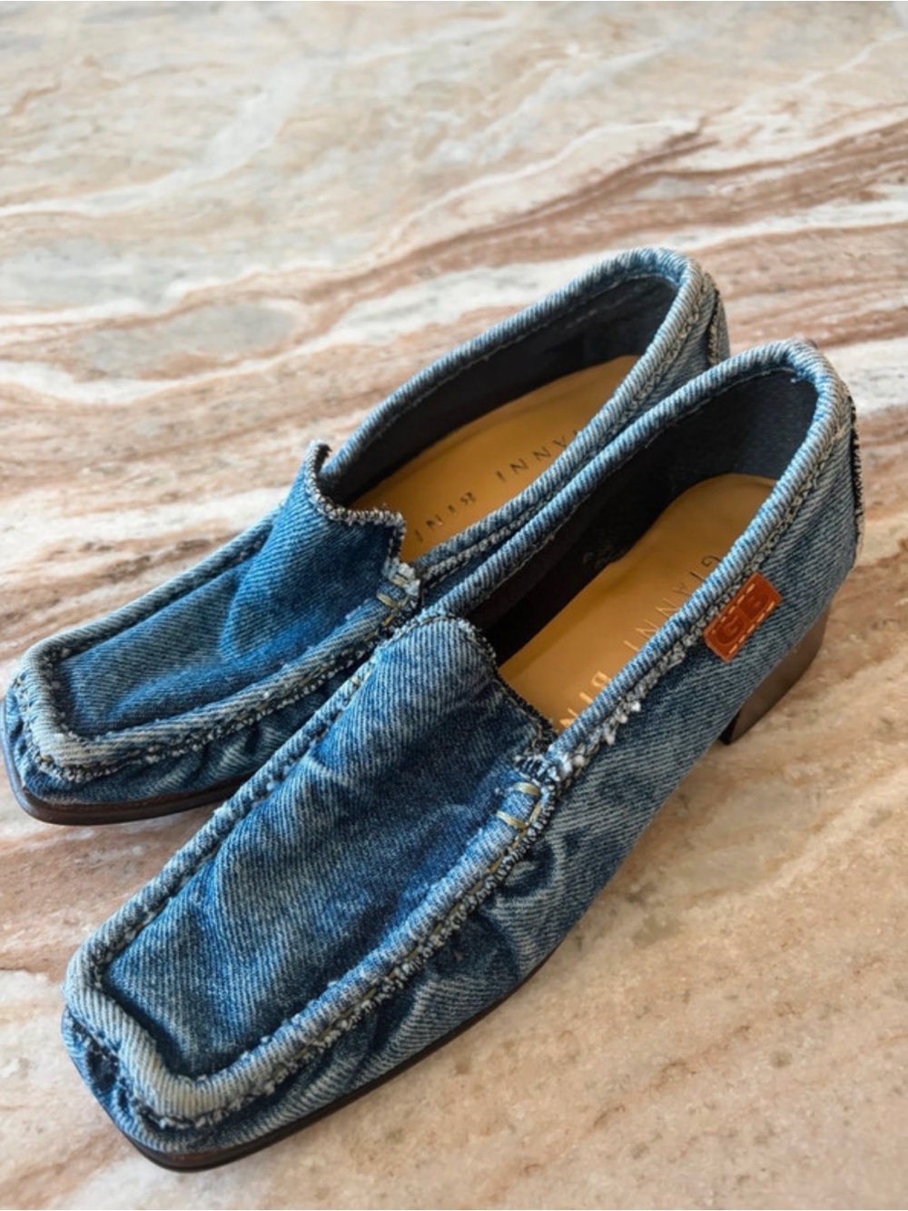 Gianni Bini Denim Blue Slip-On Loafers